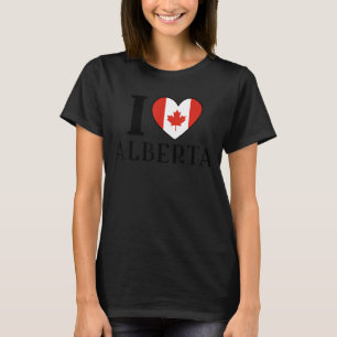 Camiseta Amo la bandera cardíaca de Canadá de Alberta