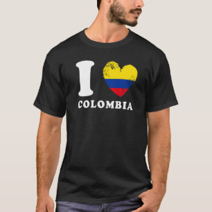 Camiseta Amo la bandera cardíaca de Colombia