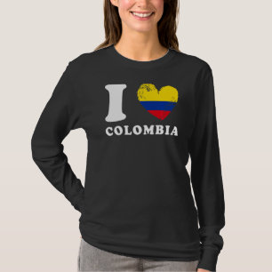 Camiseta Amo la bandera cardíaca de Colombia