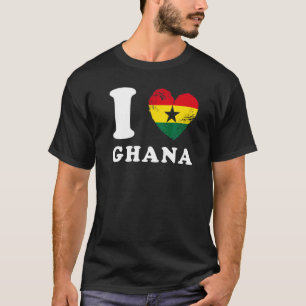 Camiseta Amo la bandera cardíaca de Ghana