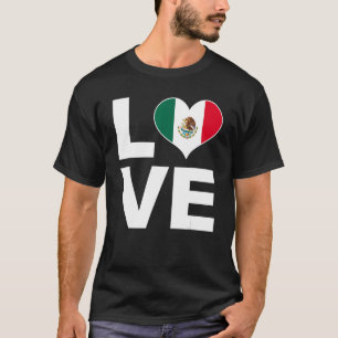 Camiseta Amo la bandera cardíaca de México México 1