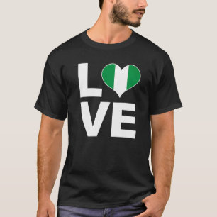 Camiseta Amo la bandera cardíaca de Nigeria