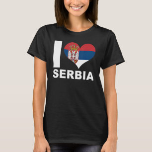 Camiseta Amo la bandera cardíaca de Serbia 1