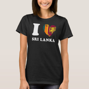 Camiseta Amo la bandera cardíaca de Sri Lanka