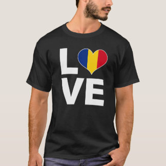 Camiseta Amo la bandera cardíaca rumana Rumania