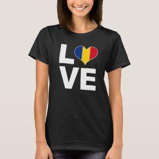 Camiseta Amo la bandera cardíaca rumana Rumania