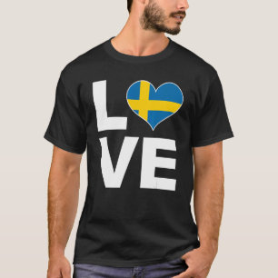 Camiseta Amo la bandera cardíaca sueca Suecia