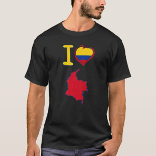 Camiseta Amo la bandera colombiana en forma de h