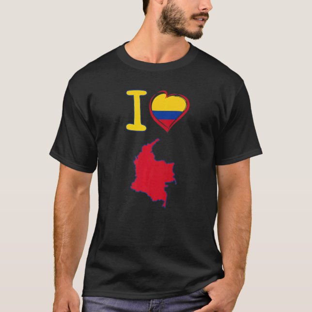 Camiseta Amo la bandera colombiana en forma de h (Anverso)