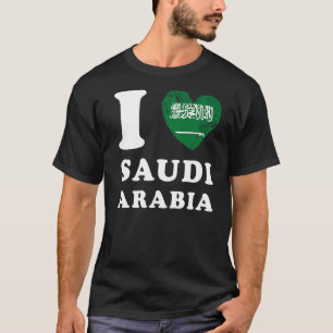 Camiseta Amo la Bandera Corazón de Arabia Saudita