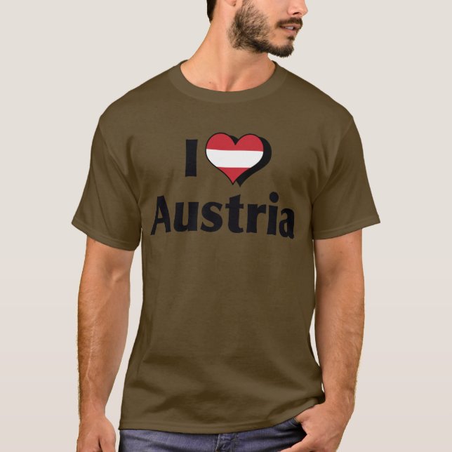 Camiseta Amo la bandera de Austria (Anverso)