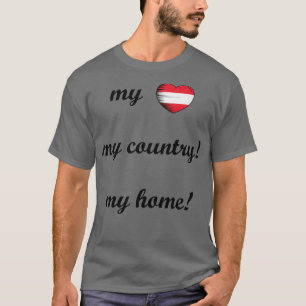 Camiseta Amo la bandera de Austria Mi hogar Mi país 3
