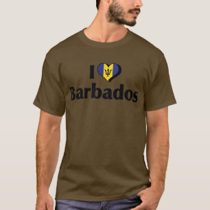 Camiseta Amo la bandera de Barbados