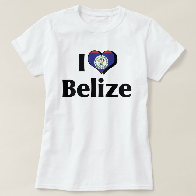 Camiseta Amo la bandera de Belice (Diseño del anverso)