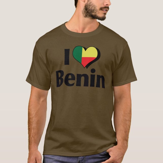 Camiseta Amo la bandera de Benín (Anverso)