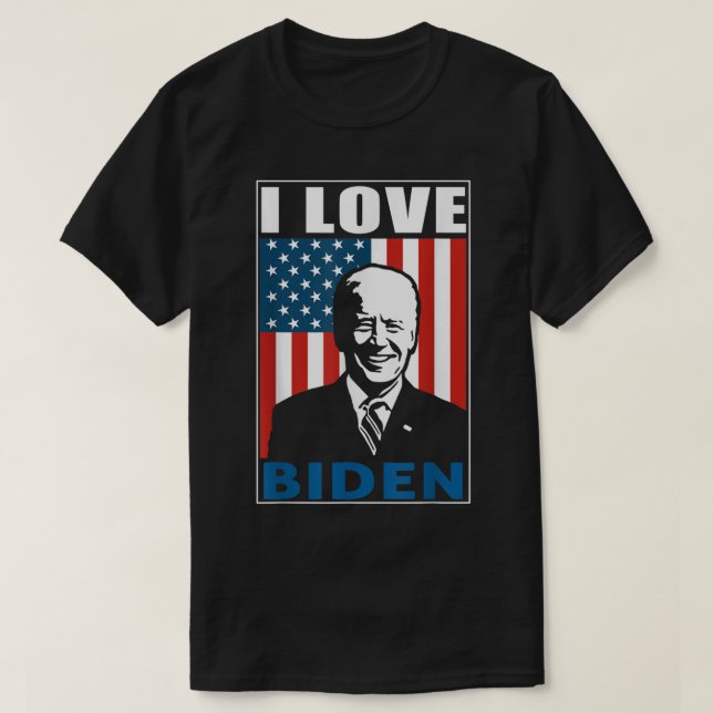 Camiseta Amo la Bandera de Biden Pro Presidente Joe Biden A (Diseño del anverso)