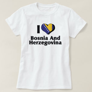 Camiseta Amo la bandera de Bosnia-Herzegovina