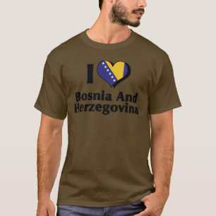 Camiseta Amo la bandera de Bosnia y Herzegovina