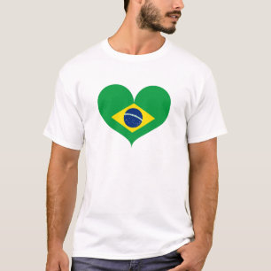 Camiseta Amo la bandera de Brasil