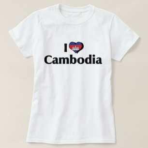 Camiseta Amo la bandera de Camboya