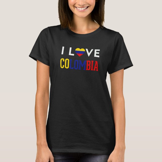 Camiseta Amo la bandera de Colombia Hombres Orgullo Camiset (Anverso)