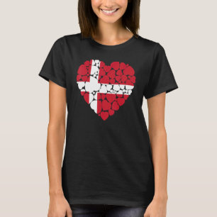 Camiseta Amo la bandera de Dinamarca Dinamarca