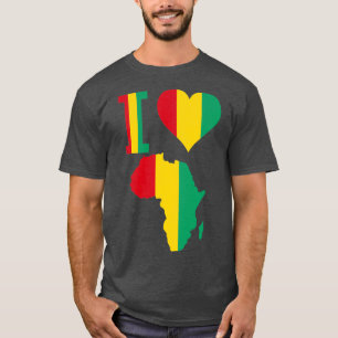 Camiseta Amo la bandera de Guinea Conakry Mapa de África