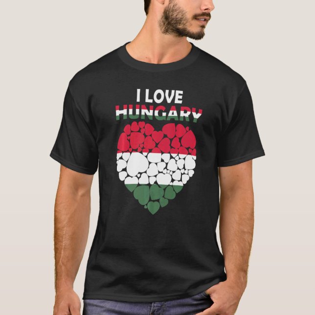 Camiseta Amo La Bandera De Hungría Orgullosa De Ser Hungría (Anverso)