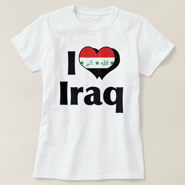 Camiseta Amo la bandera de Irak (Diseño del anverso)