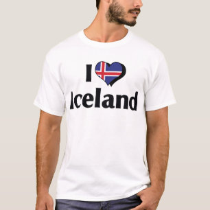 Camiseta Amo la bandera de Islandia