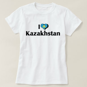 Camiseta Amo la bandera de Kazajistán