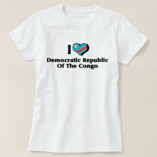 Camiseta Amo la bandera de la República Democrática del Con