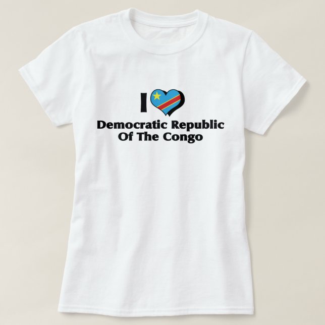 Camiseta Amo la bandera de la República Democrática del Con (Diseño del anverso)
