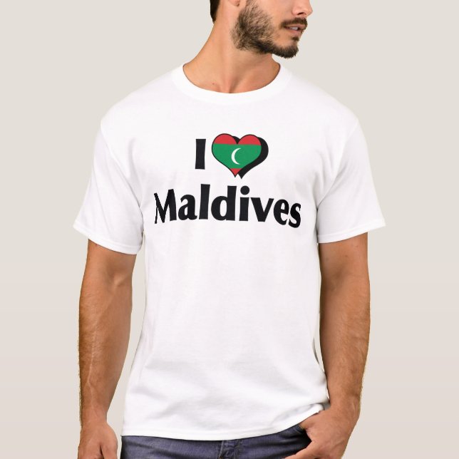 Camiseta Amo la bandera de Maldivas (Anverso)