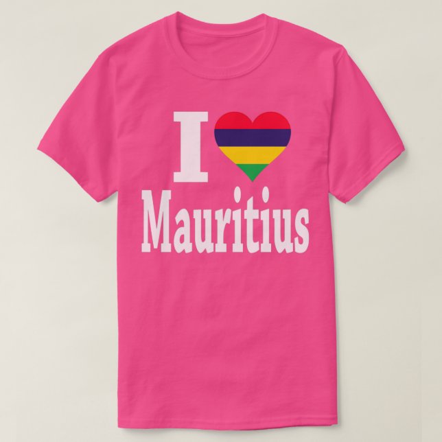 Camiseta Amo la bandera de Mauricio (Diseño del anverso)