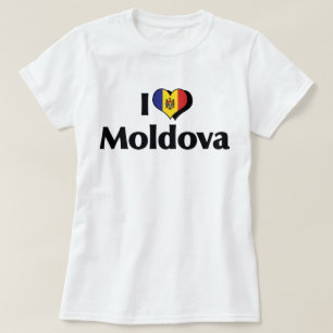 Camiseta Amo la bandera de Moldavia