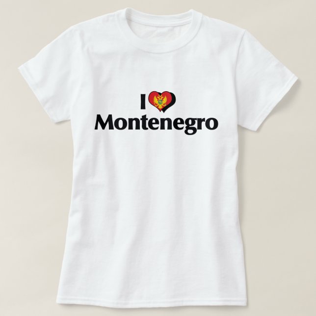 Camiseta Amo la bandera de Montenegro (Diseño del anverso)