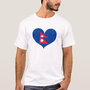 Camiseta Amo la bandera de Nepal