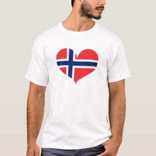 Camiseta Amo la bandera de Noruega