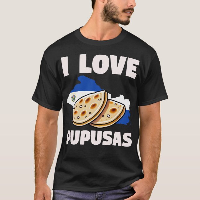 Camiseta Amo la bandera de Pupusas El Salvador (Anverso)