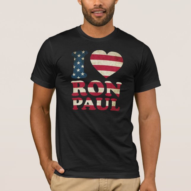 Camiseta Amo la bandera de Ron Paul (Anverso)