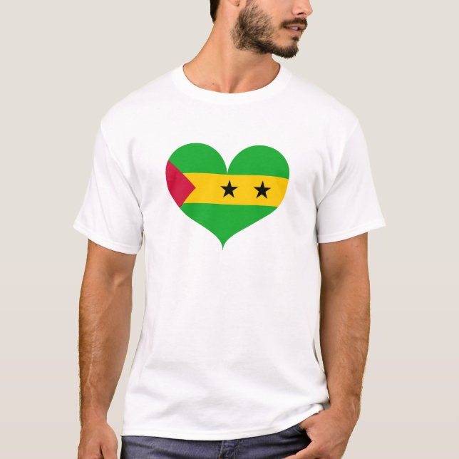 Camiseta Amo la bandera de Santo Tomé y Príncipe (Anverso)
