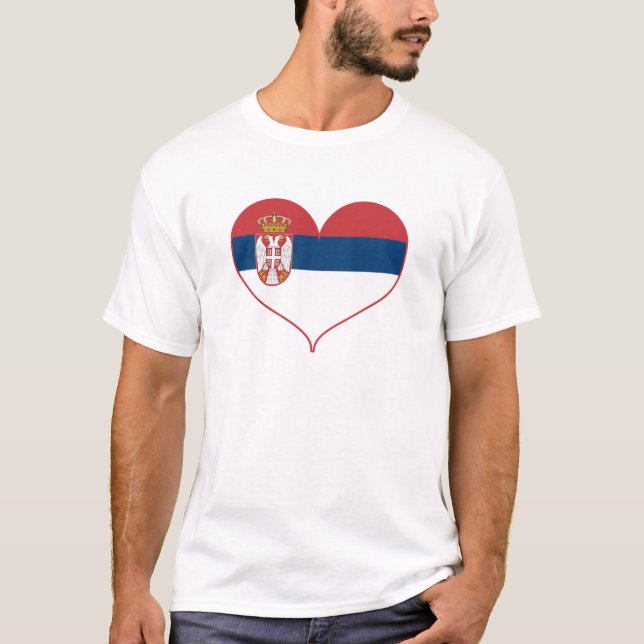 Camiseta Amo la bandera de Serbia (Anverso)