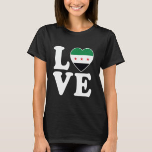 Camiseta Amo la bandera de Siria Mapa de la bandera siria g