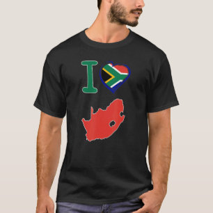 Camiseta Amo la bandera de Sudáfrica en forma de h