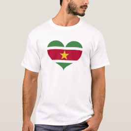 Camiseta Amo la bandera de Surinam