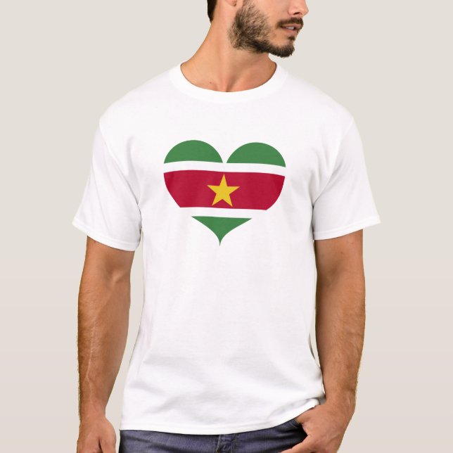 Camiseta Amo la bandera de Surinam (Anverso)