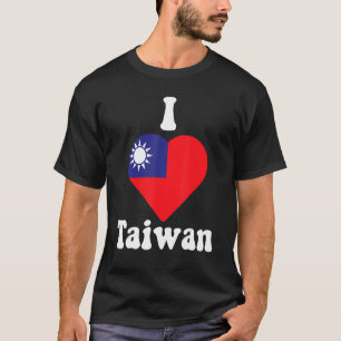 Camiseta Amo la bandera de Taiwán Corazón de Taiwán Taiwané