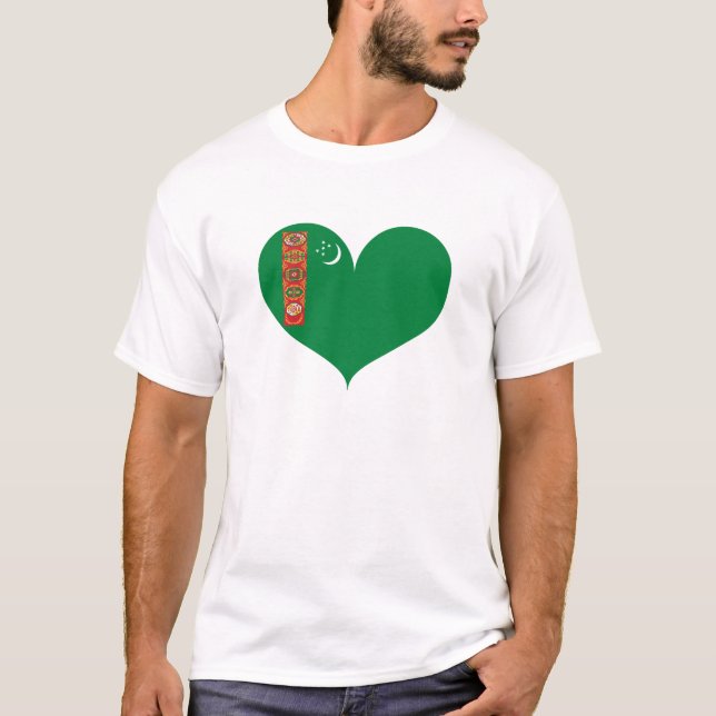 Camiseta Amo la bandera de Turkmenistán (Anverso)