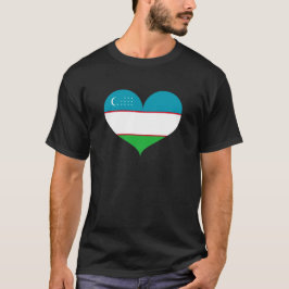 Camiseta Amo la bandera de Uzbekistán